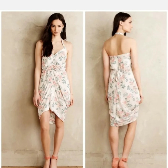 Anthro Paper Crown & Rifle Co Draped Bouquet Floral Dress Sz Small - Picture 1 of 16